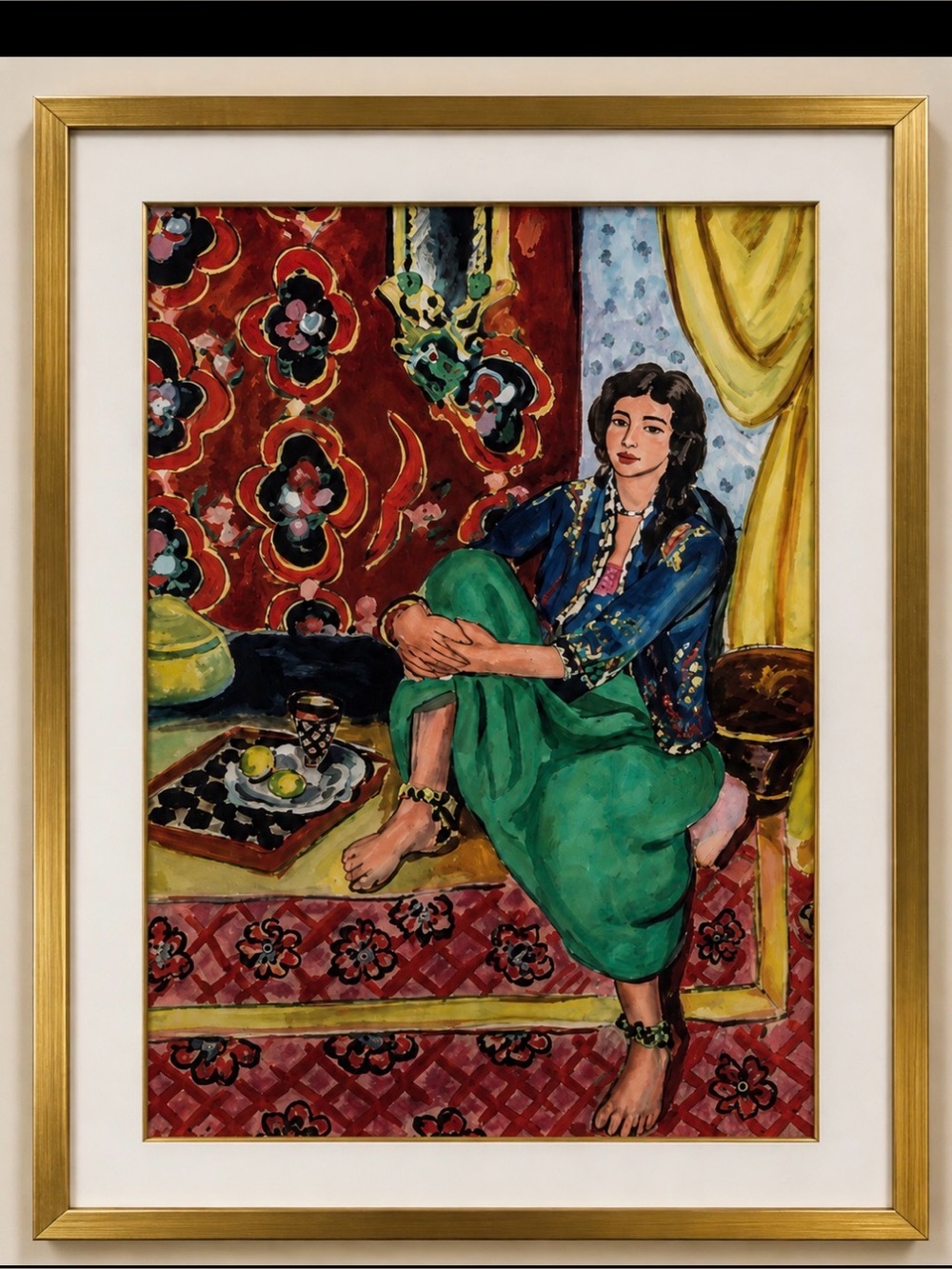 Vintgage Henri Matisse Odalisque Framed Exhibition Lithograph Poster